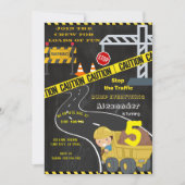 Bau Geburtstagskarte Einladung (Vorderseite)