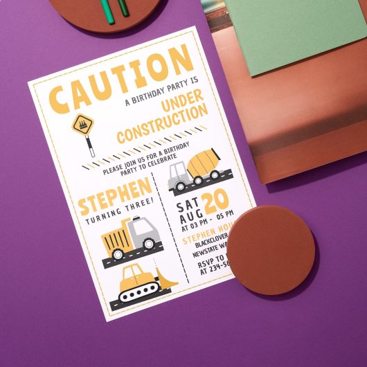 Bau Geburtstagskinder Einladung Vorlagen