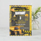 Bau Geburtstagskipper Einladung (Stehend Vorderseite)