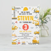 Bau Geburtstagspartei bearbeitbare Einladung (Stehend Vorderseite)