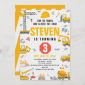 Bau Geburtstagspartei bearbeitbare Einladung (Vorne/Hinten)