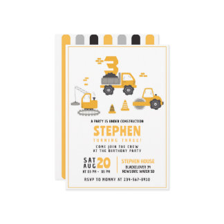 Bau Geburtstagspartei Einladung Vorlagen