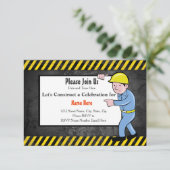 Bau Geburtstagsparty Einladung (Stehend Vorderseite)