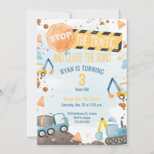 Bau Geburtstagsparty Einladung Boys Party