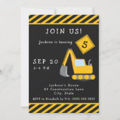 Bau Geburtstagsparty Einladung für Junge (Vorderseite)