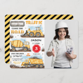 Bau Geburtstagsparty Einladung mit Foto