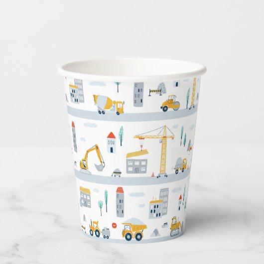 Bau Geburtstagspartys Pappbecher (Rückseite)