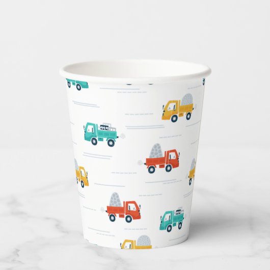 Bau Geburtstagspartys Pappbecher (Rückseite)