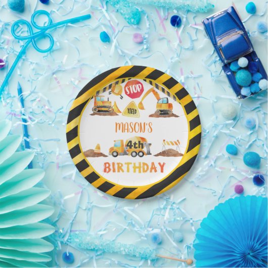 Bau Geburtstagsplatte Pappteller (Party)