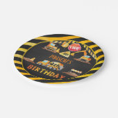 Bau - Geburtstagsplatte - Schwarz Pappteller (Schrägansicht)