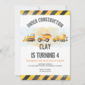 Bau Geburtstagsschlupfwagen Geburtstag Einladung (Vorderseite)