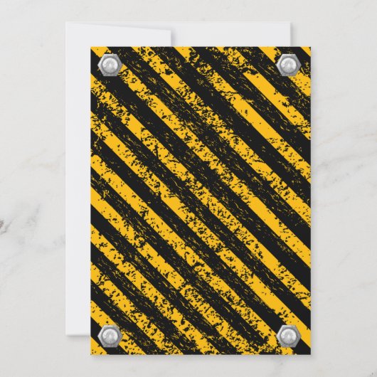 Bau Gelb- und Black-Baby-Dusche Einladung (Rückseite)