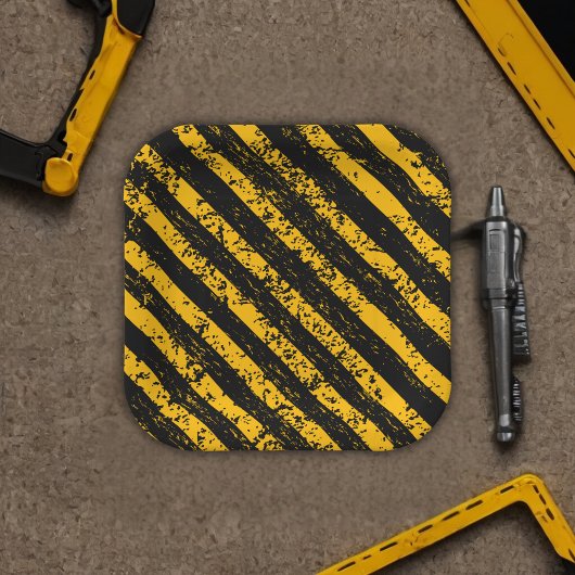 Bau Gelb- und Black-Baby-Dusche Pappteller