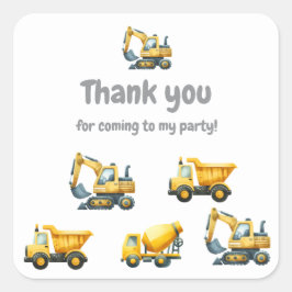 Bau, gelber Müllwagen danke Ihnen Aufkleber