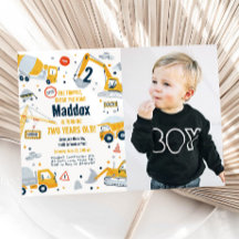 Bau Gelber Sprung LKW Digger Junge Geburtstag