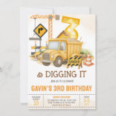 Bau Gravur es 3. Geburtstag Party Einladung (Vorderseite)