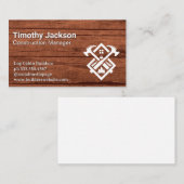 Bau-Hammers-Logo | Hintergrund Holz Visitenkarte (Vorne/Hinten)