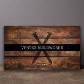 Bau Holzmöbel Schrauben rustikales Holz Visitenkarte