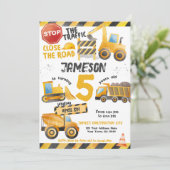 Bau, Hüftwagen Geburtstag Einladung (Stehend Vorderseite)