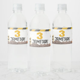 Bau, Hüftwagen Geburtstag Wasserflaschenetikett