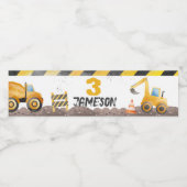 Bau, Hüftwagen Geburtstag Wasserflaschenetikett (Einzelnes Label)