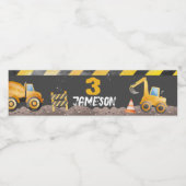 Bau, Hüftwagen Geburtstag Wasserflaschenetikett (Einzelnes Label)