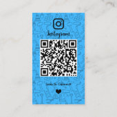 Bau Instagram Blue | QR-Code Visitenkarte (Rückseite)
