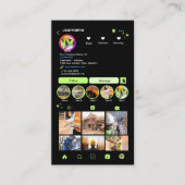 Bau Instagram Lime Green QR Visitenkarte (Vorderseite)