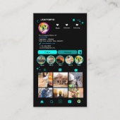 Bau Instagram Turquois | QR-Code Visitenkarte (Vorderseite)