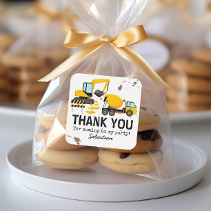 Bau Kindergeburtstag Party Vielen Dank Quadratischer Aufkleber