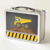 Bau-Kipper-personalisierter Monogramm-Name Metall Lunch Box (Rückseite)