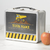Bau-Kipper-personalisierter Monogramm-Name Metall Lunch Box (Beispiel)