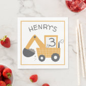 Bau Kleine Digger Builder Geburtstag Serviette (Beispiel)