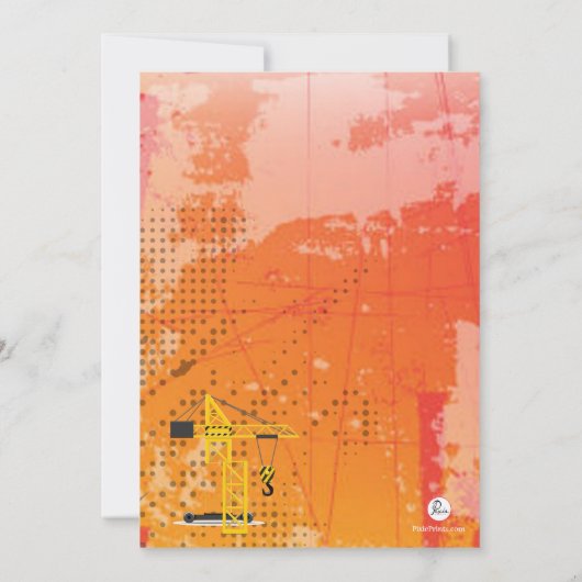 Bau-Kran-Einladung Einladung (Rückseite)