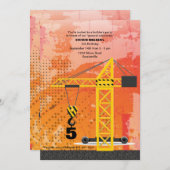 Bau-Kran-Einladung Einladung (Vorne/Hinten)