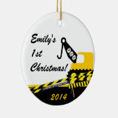 Bau-Kran-personalisierte Namensverzierung Keramikornament (Rechts)