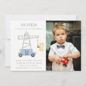 Bau-Krane Foto jedes Alters Geburtstag Einladung (Vorderseite)