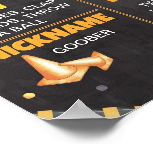 Bau-Lastkraftwagen Geburtstag Milestone-Zeichen Poster (Ecke)