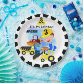 Bau-LKW-3. Geburtstags-PapierTeller Pappteller (Party)