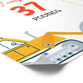 Bau-LKW Birthday Milestone Foto Poster (Ecke)