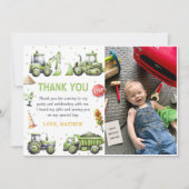 Bau-LKW Digger Geburtstags-Foto Dankeskarte (Vorderseite)