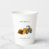 Bau-Lkw Geburtstagsparty Dekoration Pappbecher (Rückseite)