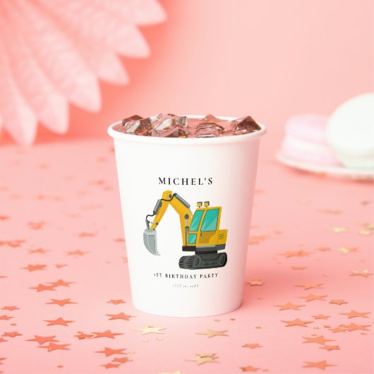 Bau-Lkw Geburtstagsparty Dekoration Pappbecher (Insitu)