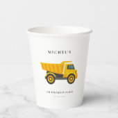 Bau-Lkw Geburtstagsparty Dekoration Pappbecher (Rückseite)