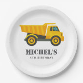 Bau-Lkw Geburtstagsparty Dekoration Pappteller (Vorderseite)