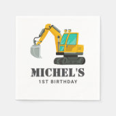 Bau-Lkw Geburtstagsparty Dekoration Serviette (Vorderseite)