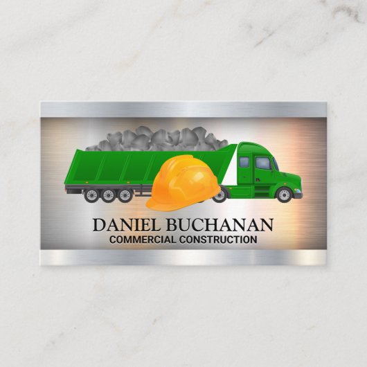 Bau-LKW | Hard Hat Visitenkarte (Vorderseite)