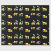 Bau-LKW mit Ballons Geburtstag Geschenkpapier (Flach)