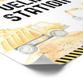 Bau-LKW Treibwerk Station Geburtstagszeichen Poster (Ecke)