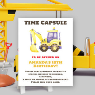 Bau LKW-Zeitkapsel 1. Geburtstag Poster